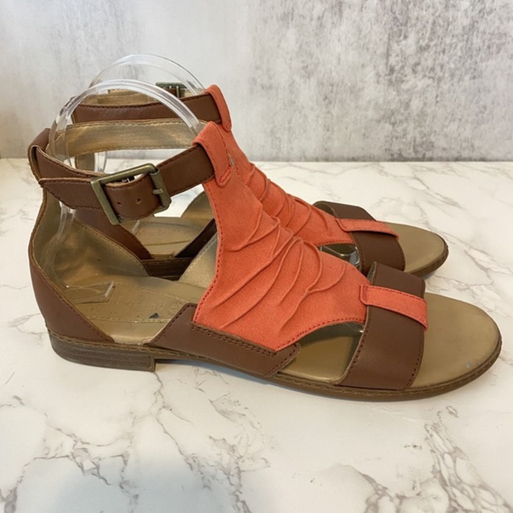 Timberland‎ Cherrybrook Sandal Women Sz 9 Orange Ankle Strap Boho - Picture 6 of 12